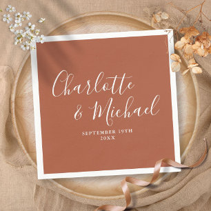 Terracotta Elegant Script Minimalist  Napkin