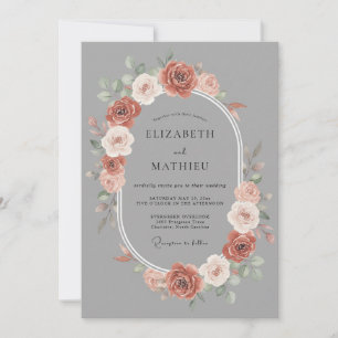 Terracotta Elegant Vintage Wedding Invitation