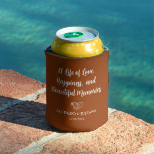 Terracotta Elegant Wedding Cheers to Love Can  Can Cooler