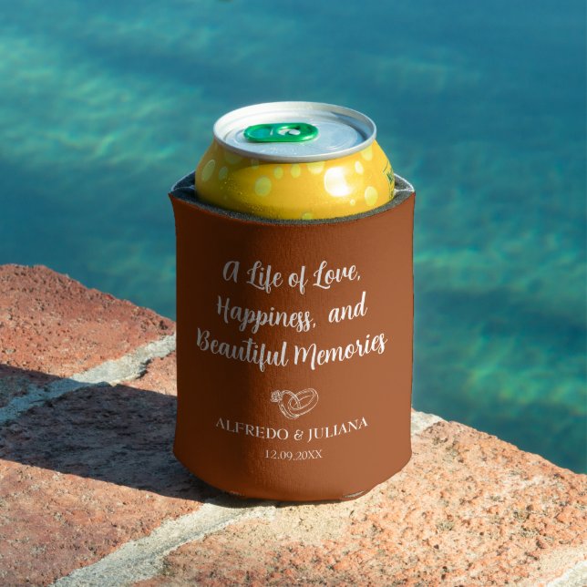 Terracotta Elegant Wedding Cheers to Love Can  Can Cooler (In Situ Pool)