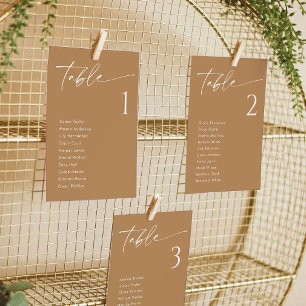 Terracotta Elegant Wedding Seating Chart Cards
