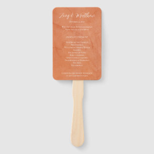 Terracotta Eucalyptus Burgundy Orange Floral Hand Fan