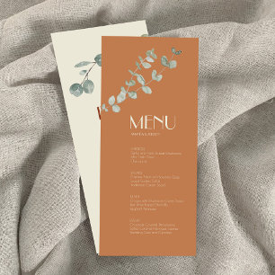 Terracotta Eucalyptus Deco Dinner and Drink menu