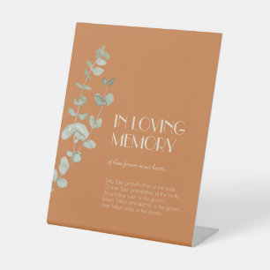 Terracotta Eucalyptus Deco In Loving Memory Pedestal Sign