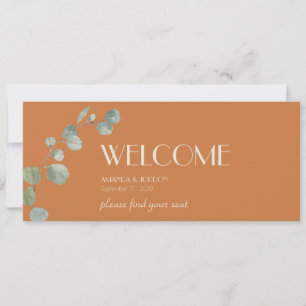 Terracotta Eucalyptus Deco Seating Chart Header