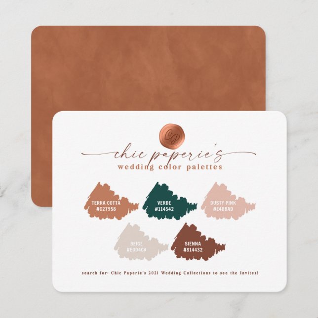 Terracotta Fall 2021 Wedding Colour Palette Card (Front/Back)