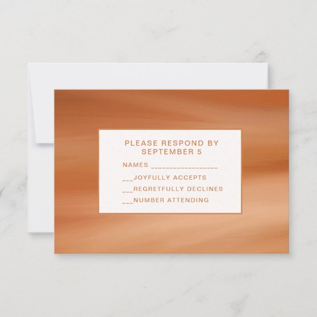 Terracotta Fall Autumn RSVP Card Wedding Oranges (Front)