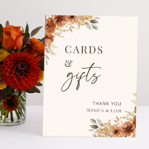 Terracotta Fall Boho Wedding Cards & Gifts Sign