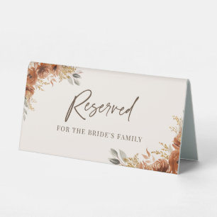 Terracotta Fall Floral Rustic Reserved Wedding