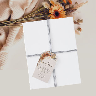 Terracotta Fall Floral Wedding Welcome Bag Gift Tags