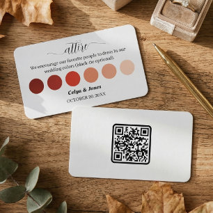 Terracotta Fall Wedding Attire Dress Code Palette Enclosure Card