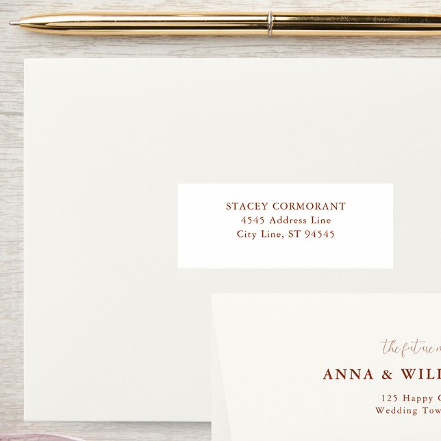 Terracotta Fall Wedding Guests Address Labels (Terracotta Wedding Guest Address Labels Elegant Classy Traditional Formal Simple)