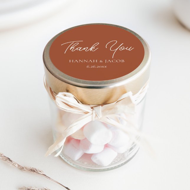 Terracotta Fall Wedding Thank You Favour Sticker (Creator Uploaded)