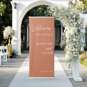 Terracotta Fall Wedding Welcome Retractable Banner