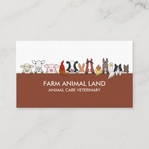Terracotta Farm Animals Veterinary pet Business Card