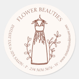 Terracotta Fashion Prom Dress Seamstress Tailor Classic Round Sticker