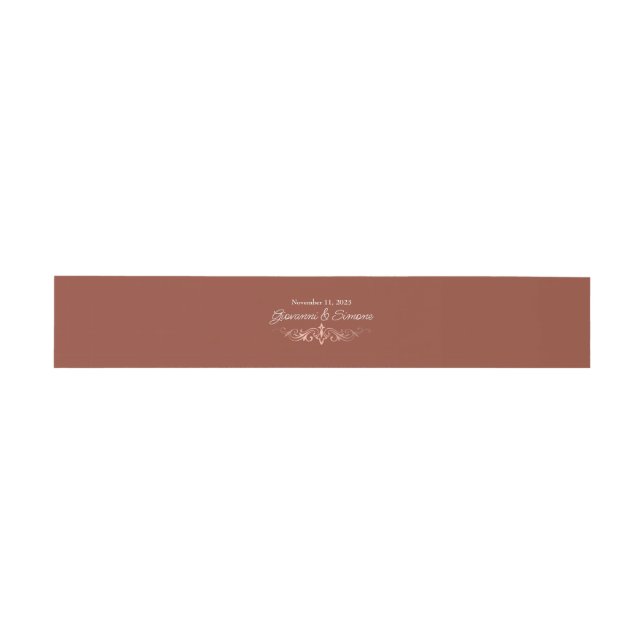 Terracotta Faux Rose Gold Invitation Belly Band (Flat)