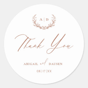 Terracotta Favour Sticker Wedding Thank you Tag