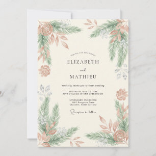 Terracotta Fern Wedding Invitation