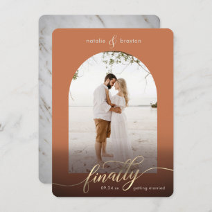 Terracotta Finally Getting Married & Window Photo Save The Date