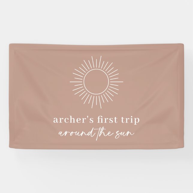 Terracotta First Trip Around The Sun Welcome Banner (Horizontal)