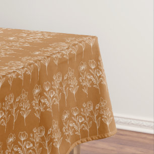 Terracotta Floral Boho Bohemian Wedding Tablecloth