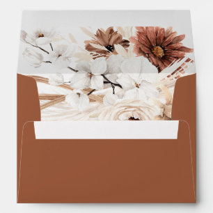 Terracotta Floral Boho Pampas Envelope