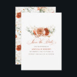 Terracotta Floral Boho Save the Date<br><div class="desc">Terracotta flowers boho save the date cards</div>