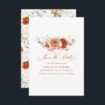 Terracotta Floral Boho Save the Date<br><div class="desc">Terracotta flowers boho save the date cards</div>