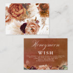 Terracotta Floral Boho Wedding Honeymoon Wish Enclosure Card<br><div class="desc">Terracotta Floral Wedding Honeymoon Fund or Honeymoon Wish Card</div>