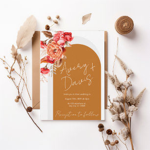 Terracotta Floral Boho Wedding Invite