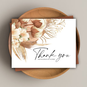 Terracotta Floral Boho Wedding Thank You Postcard