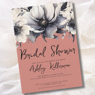 Terracotta Floral Bridal Shower Party Invitation