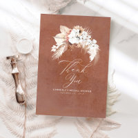 Terracotta Floral Elegant Small Thank You