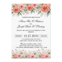 Terracotta Floral Modern Wedding Invitation
