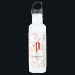 Terracotta Floral Monogram Name 710 Ml Water Bottle<br><div class="desc">Terracotta Monogram Flower Bridal Shower or Bachelorette Water Bottles. These cute bottles will be great for birthday party,  bridesmaid proposal,  or as bridal shower gifts. Bottles can be customised to include the first name and monogram.</div>