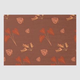  Terracotta Floral Pattern  Tissue Paper