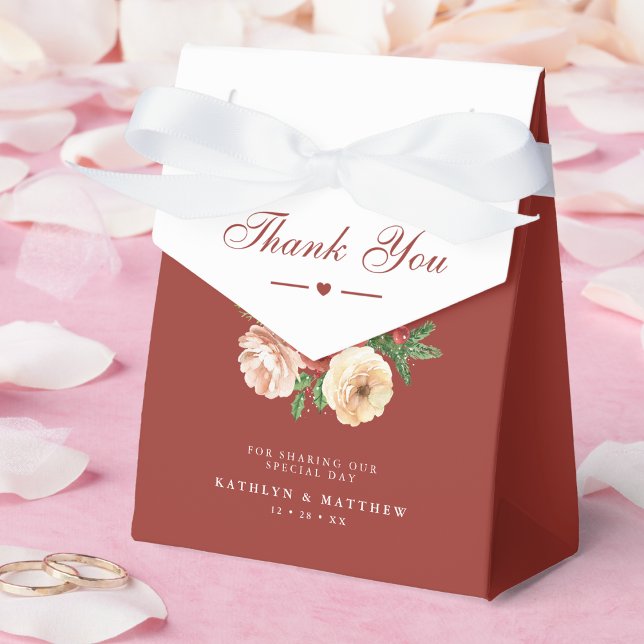 Terracotta Floral Pine Bough Wedding Thank You Favour Box (Creator Uploaded)