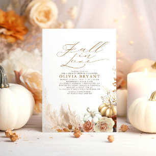 Terracotta Floral Pumpkins Fall Bridal Shower Invitation