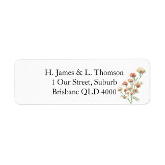 Terracotta Floral Return Address Stickers