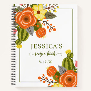 Terracotta Floral Shower Recipe Book