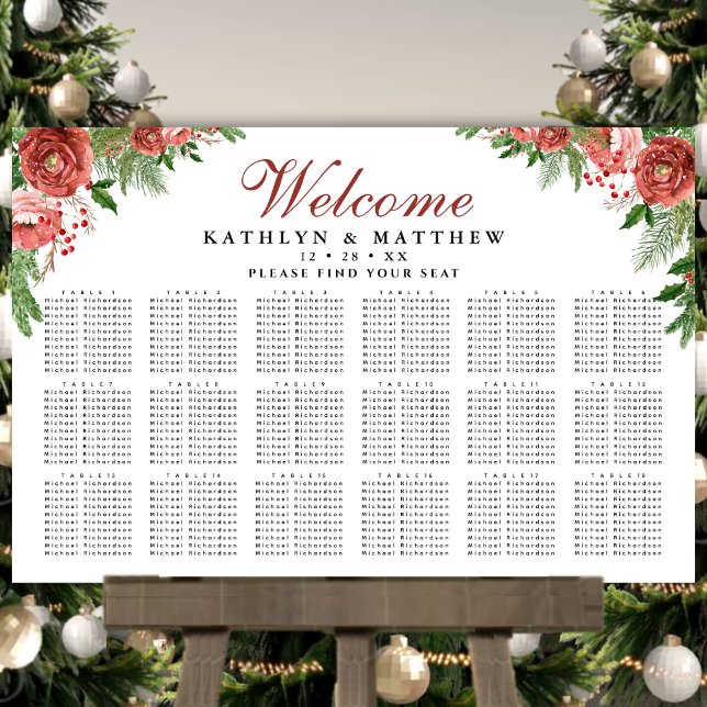 Terracotta Floral Wedding 18 Table Seating Poster (Creator Uploaded)