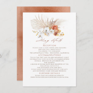 Terracotta Floral Wedding Details Enclosure Card