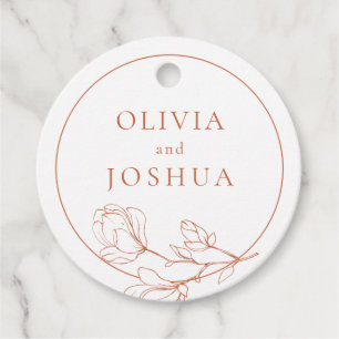 Terracotta Floral Wedding Favour Tags