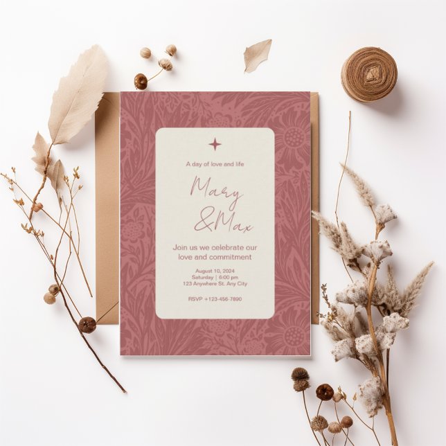 Terracotta Floral Wedding Invitation (Creator Uploaded)