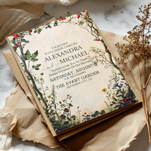 Terracotta Floral Wedding Invitation