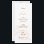 Terracotta Floral Wedding Menu Invitation<br><div class="desc">Terracotta Floral Wedding Menu</div>