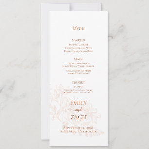 Terracotta Floral Wedding Menu Invitation