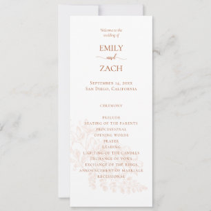Terracotta Floral Wedding Program Invitation
