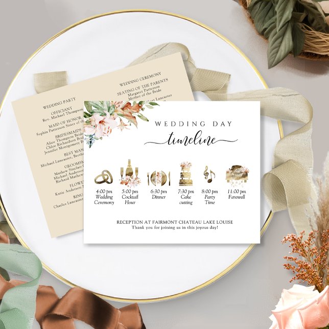 Terracotta Floral Wedding Timeline and Program (Creator Uploaded)
